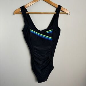 Alia Women's Black One Piece Swimsuit Size 10/30 Beach Vacation Bathing‎ Suit